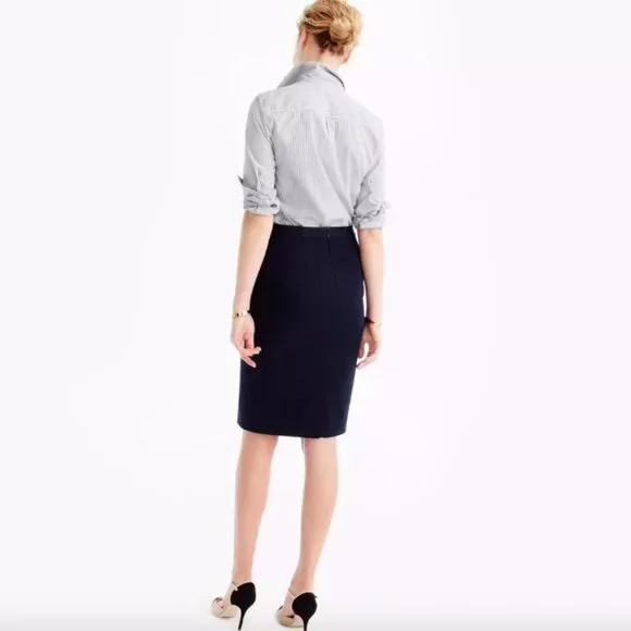 J. Crew Navy No. 2 Pencil Skirt - Picture 2 of 6